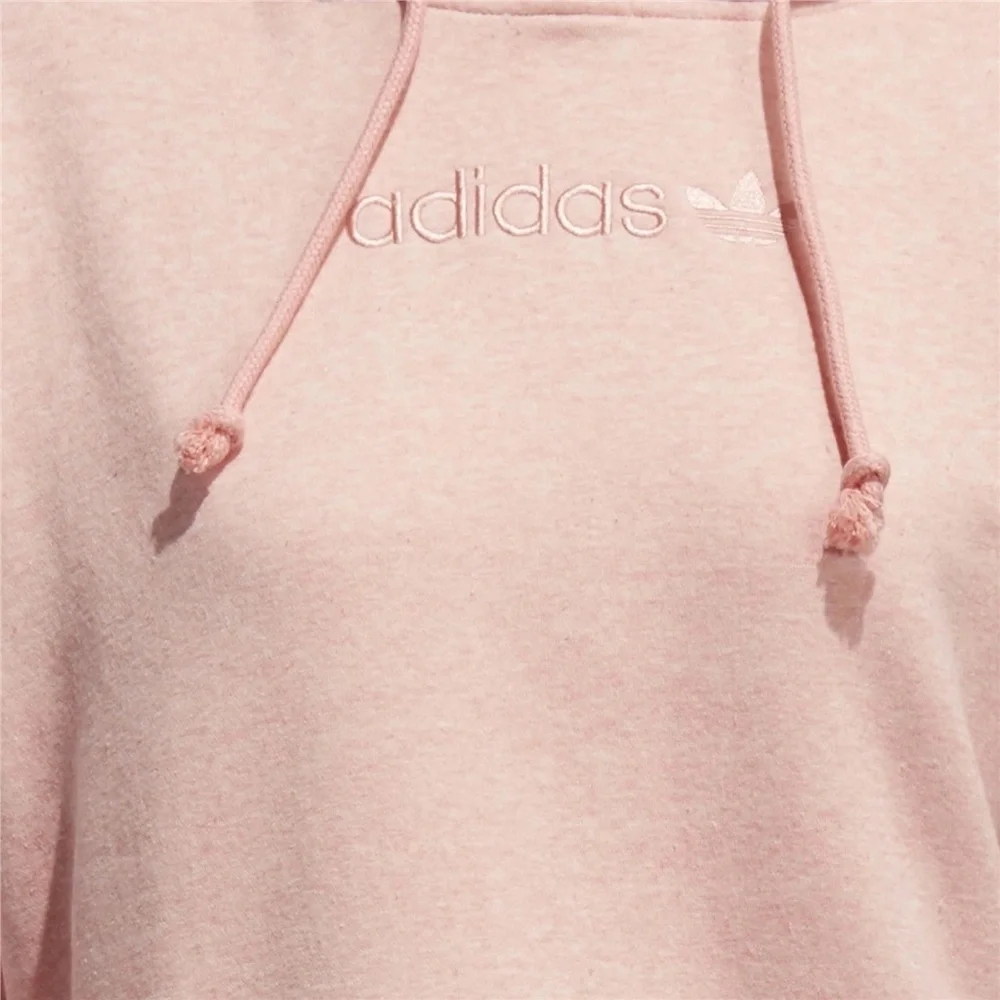 NWT ADIDAS ORIGINALS WOMENS COEEZE CROPPED HOODIE PINK DU2353 - Picture 9 of 9